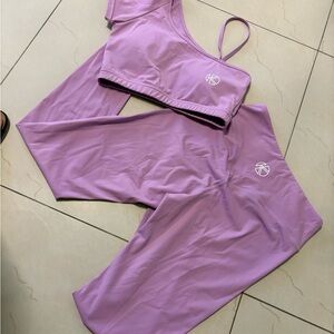 Purple 2-Piece Activewear Set - Size S - High Elasticity